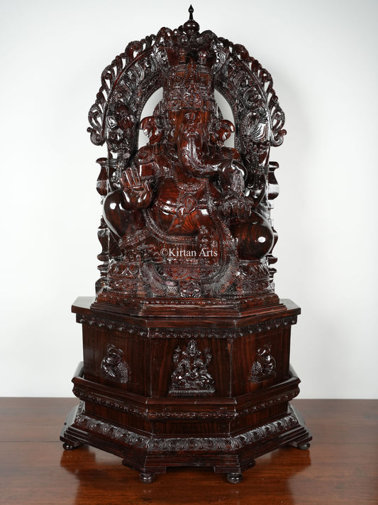 Rosewood Lord Ganesha | 43" | Handcarved