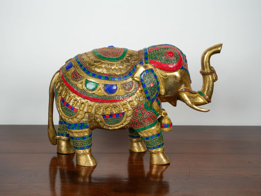 Brass Elephant Large | 14.5" | Stonework