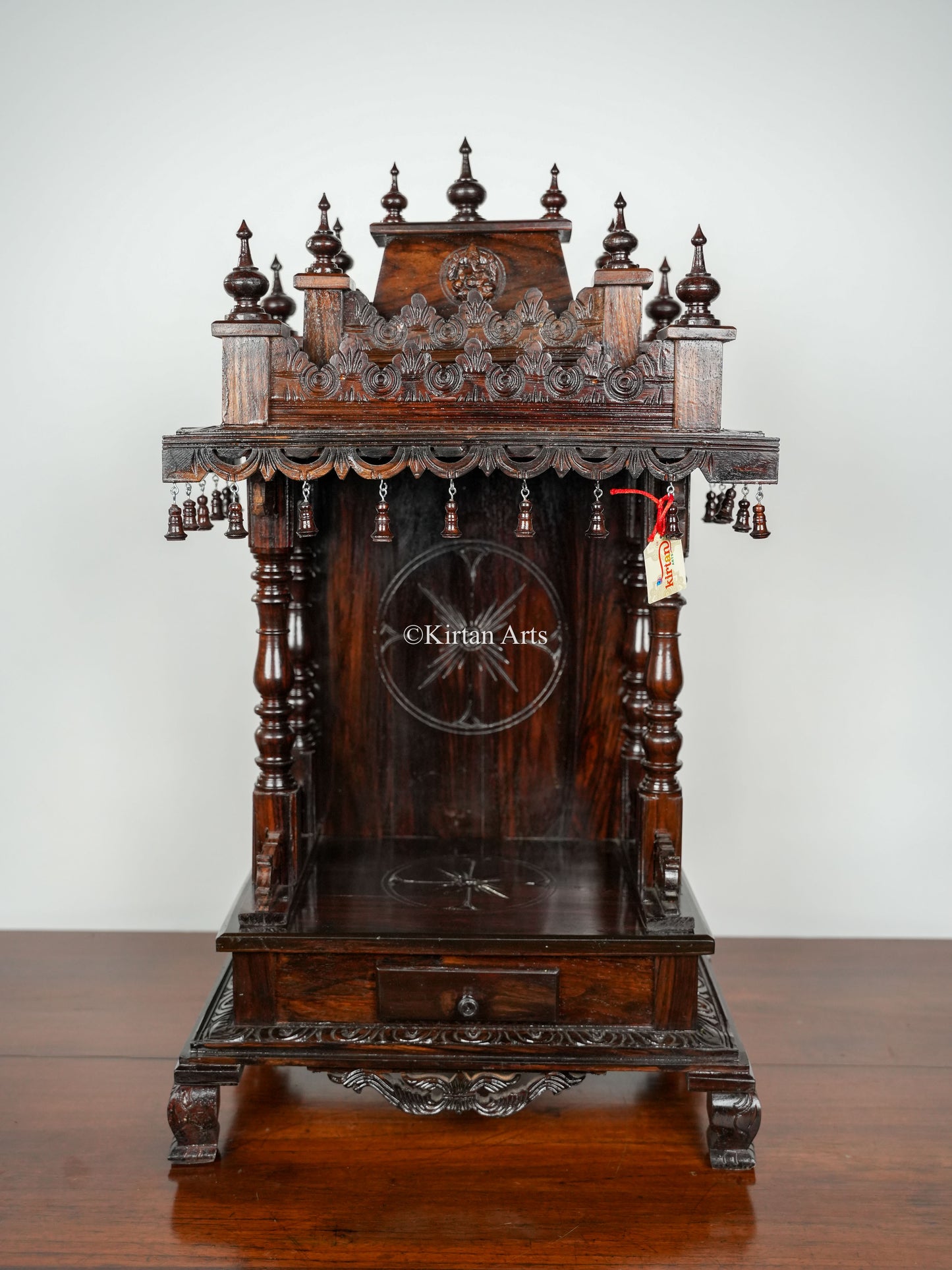 Rosewood Carved Pooja Mandir | 10"x15"