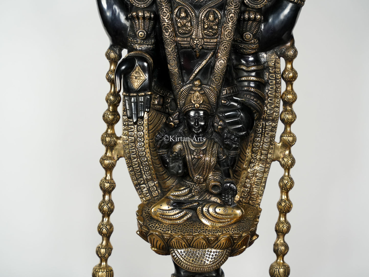 Pure Brass Lord Tirupati Balaji Statue with Goddess Lakshmi | Dual Tone Finish | 35 Inch