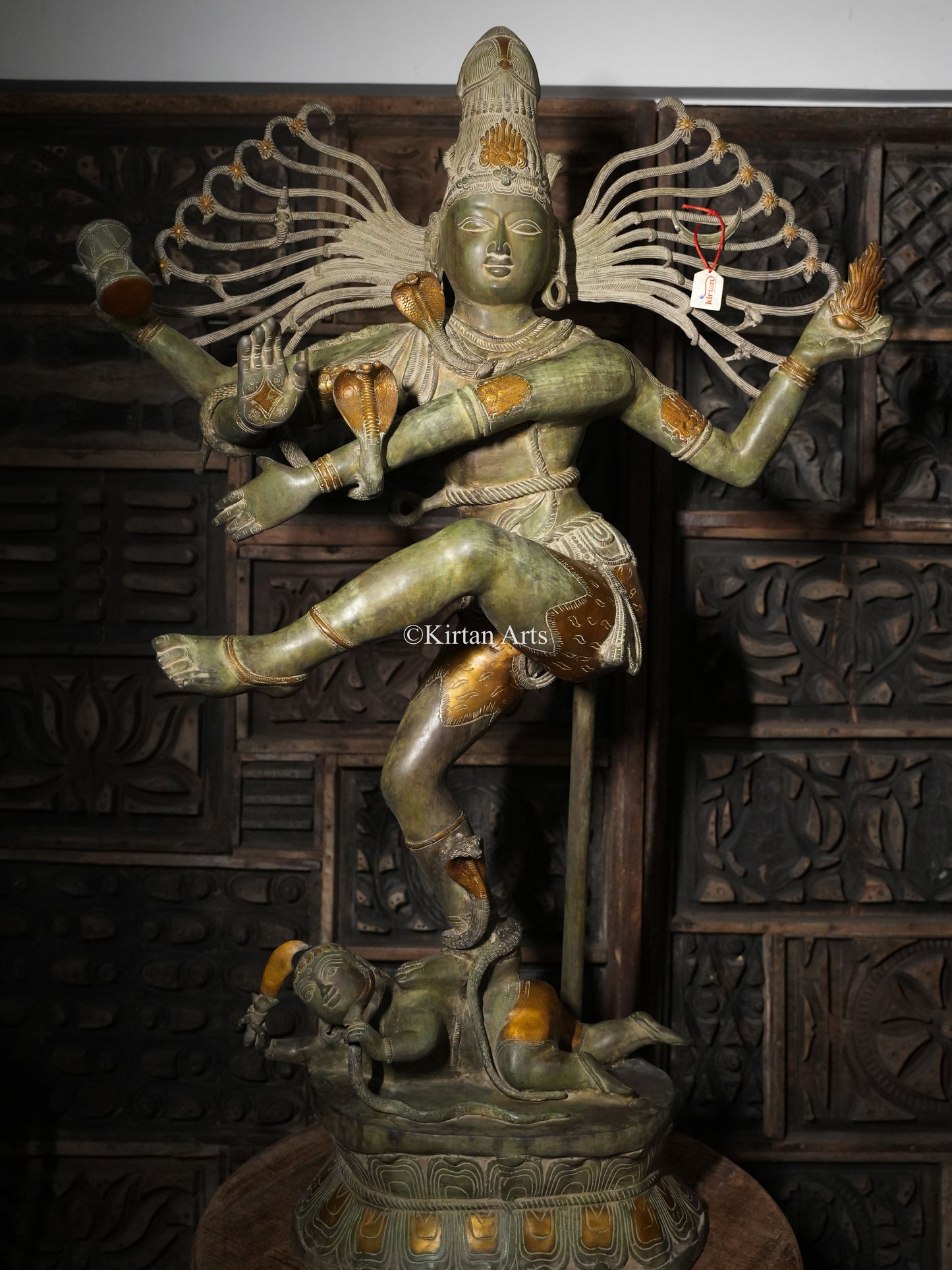 Lord Nataraja Brass Sculpture | Antique Green Finish | 5ft