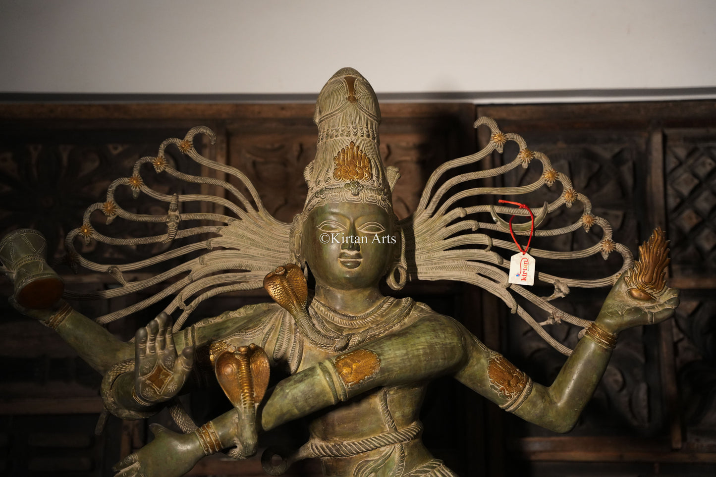 Lord Nataraja Brass Sculpture | Antique Green Finish | 5ft