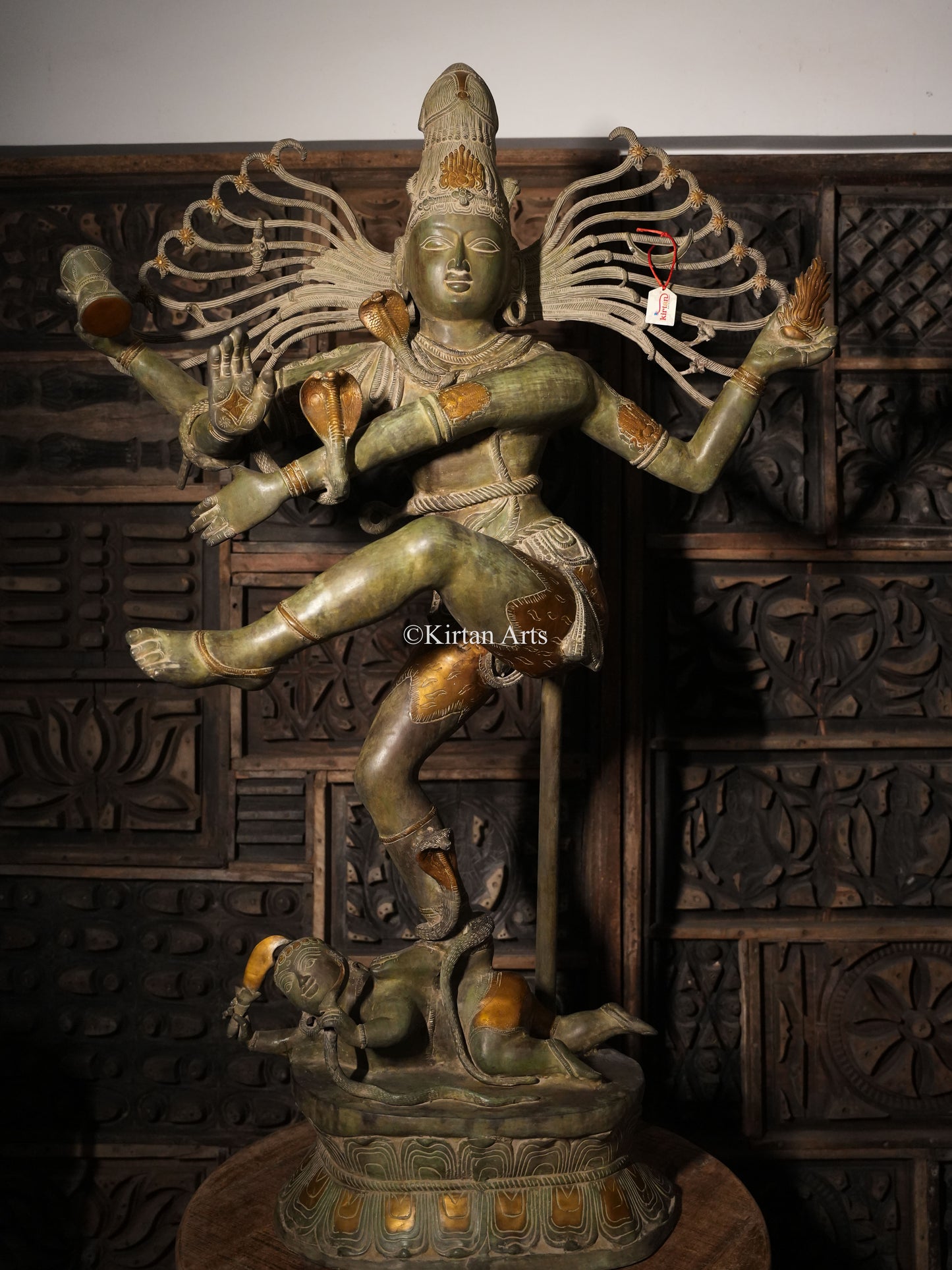 Lord Nataraja Brass Sculpture | Antique Green Finish | 5ft