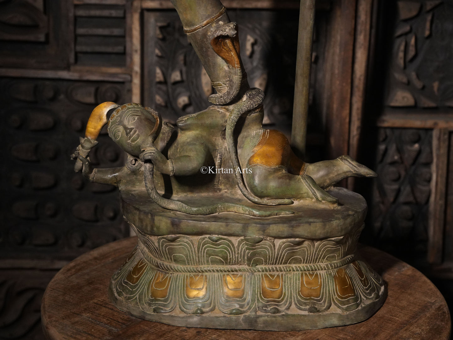 Lord Nataraja Brass Sculpture | Antique Green Finish | 5ft