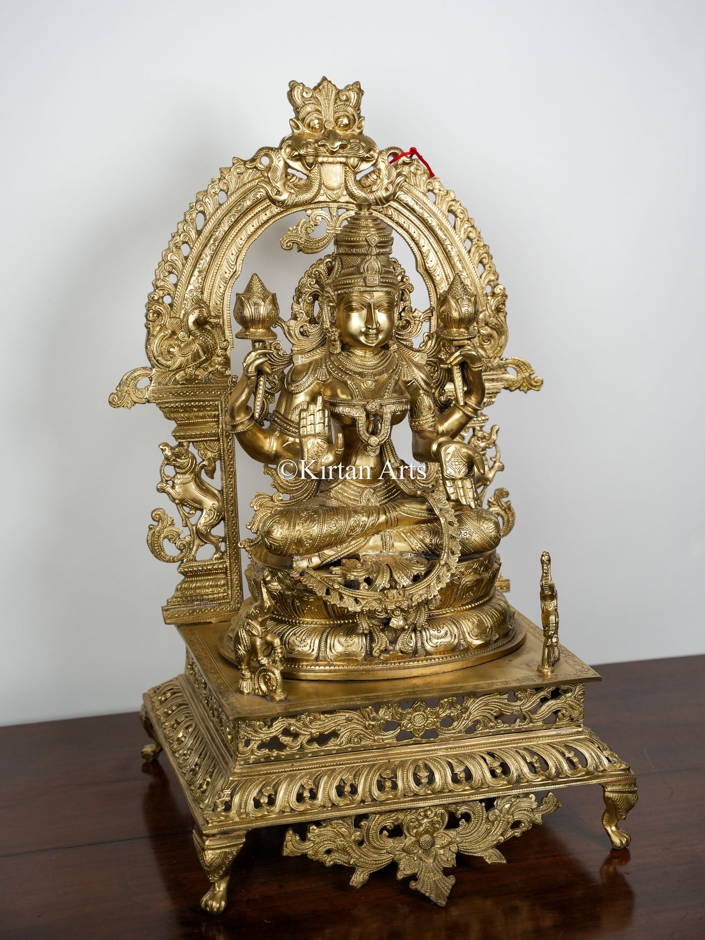 28" Large Bronze Goddess Lakshmi | Hoysala Art | Prabhavali