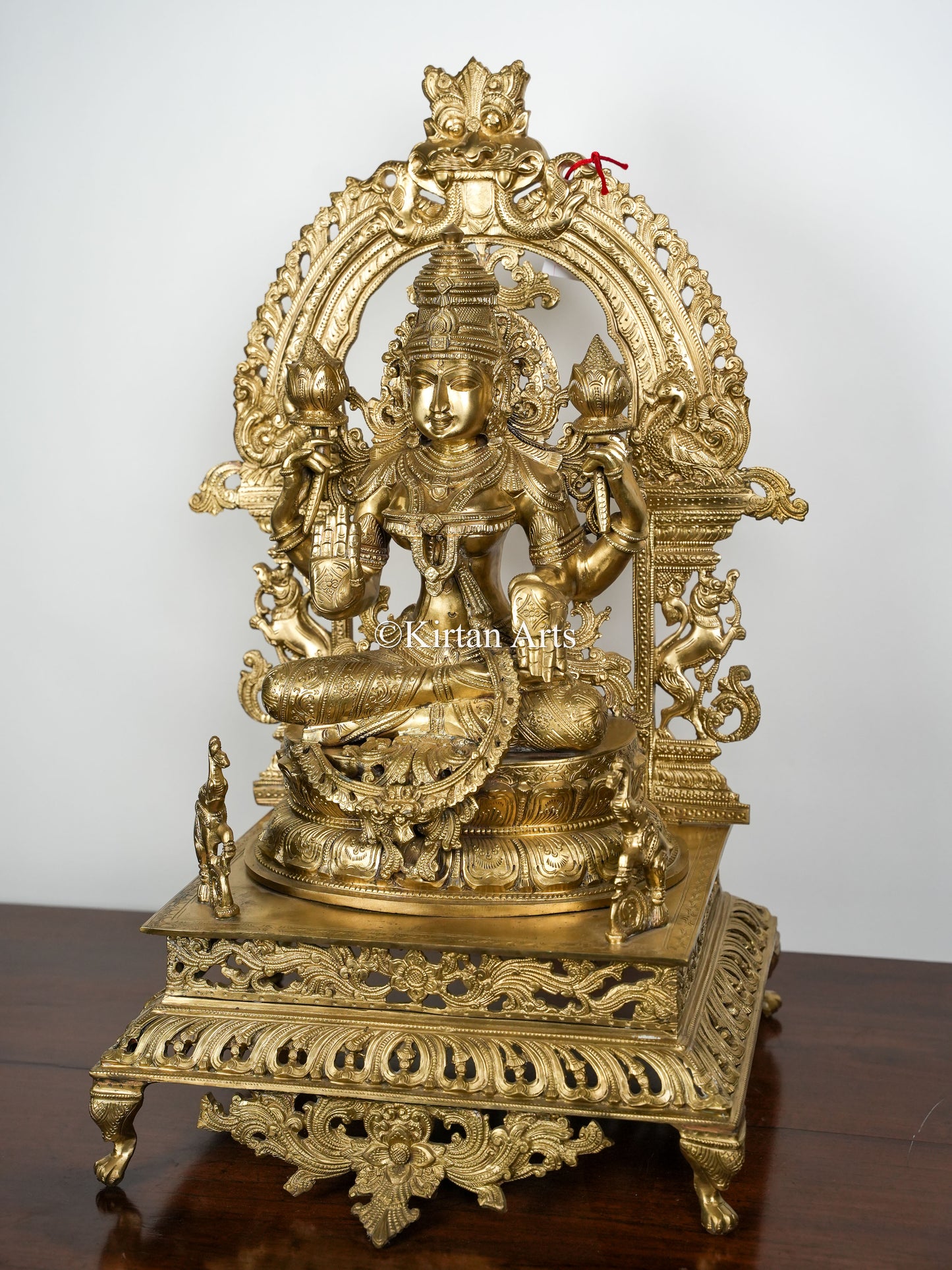 28" Large Bronze Goddess Lakshmi | Hoysala Art | Prabhavali