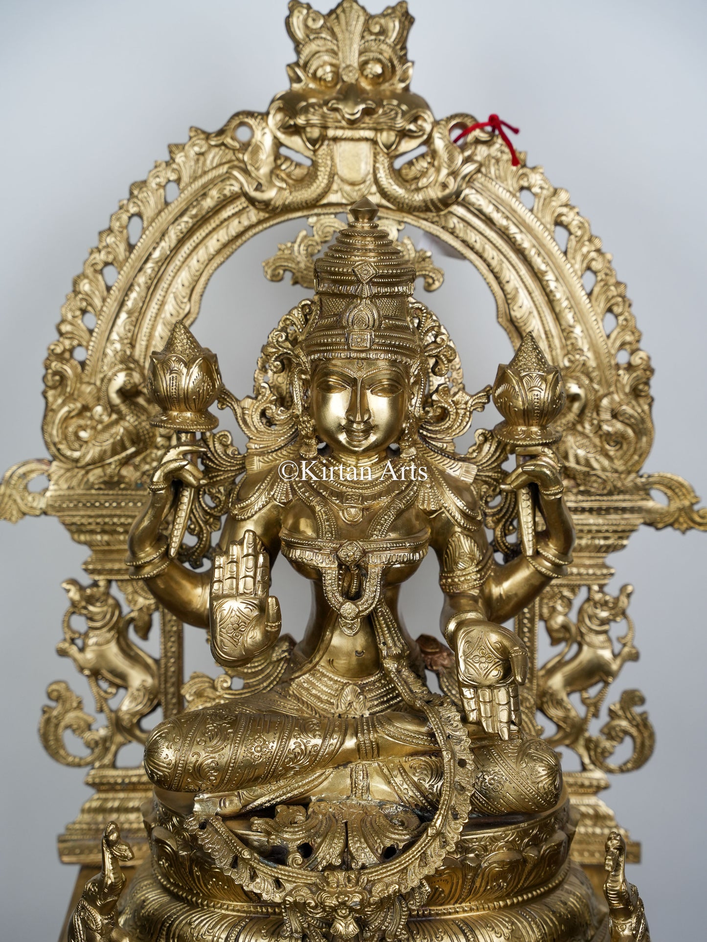 28" Large Bronze Goddess Lakshmi | Hoysala Art | Prabhavali