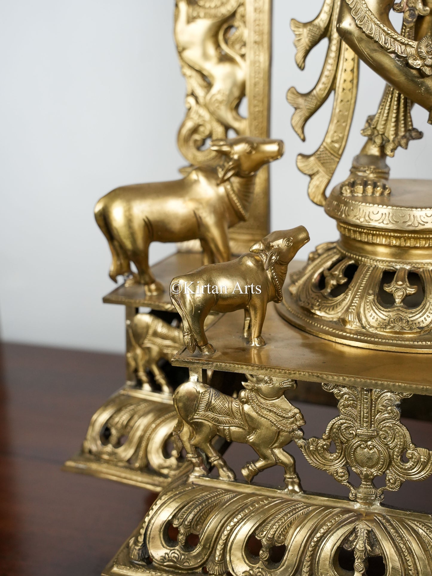 43" Large Bronze Lord Krishna with Prabhavali | Hoysala Art | 55kg