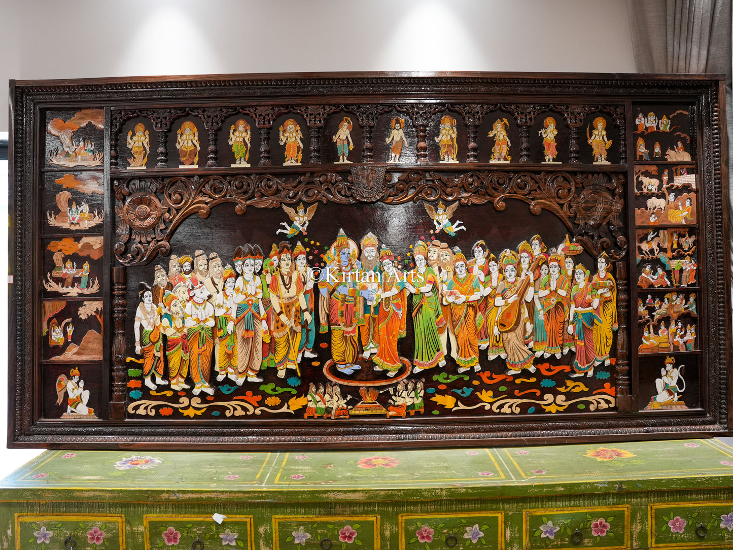 Srinivasa Kalyanam Rosewood Panel | 8x4 ft | 3D Embossed