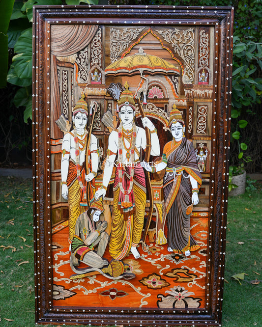 Ram Darbar Rosewood Panel | 5x3 ft | 3D Embossed