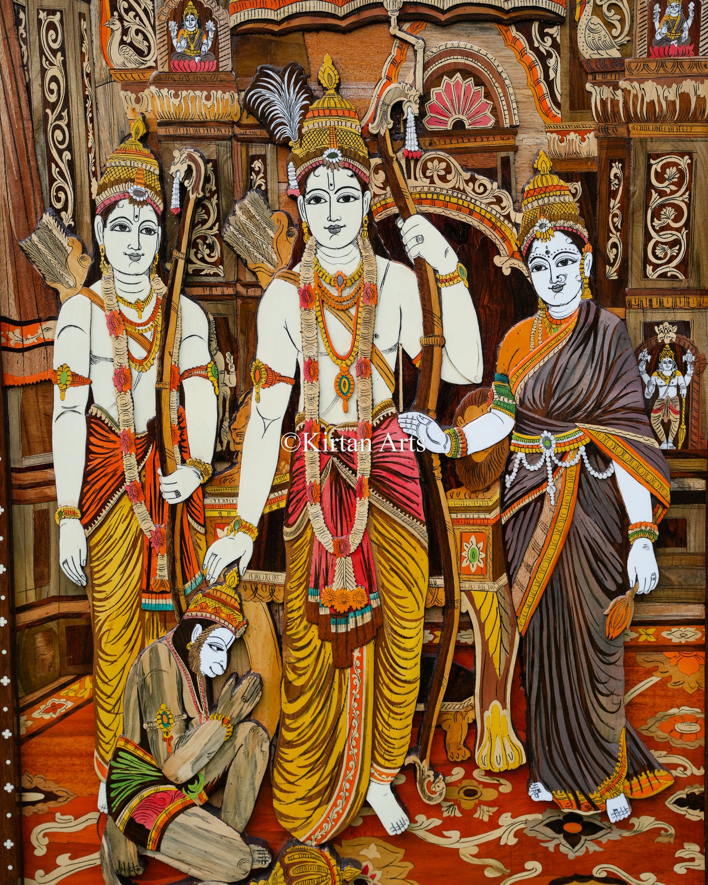 Ram Darbar Rosewood Panel | 5x3 ft | 3D Embossed