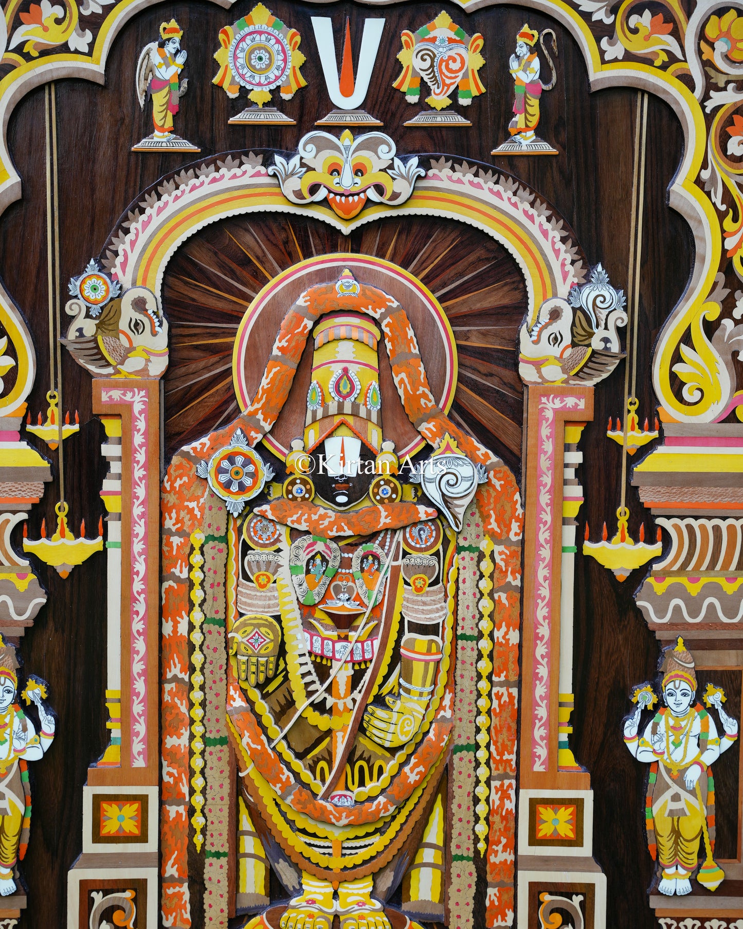 Lord Balaji Rosewood Panel | 4x3 ft | 3D Embossed | Finework