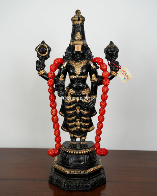 Wood Carved Tirupati Balaji (Kalyana Balaji) Idol | 24" | Handmade