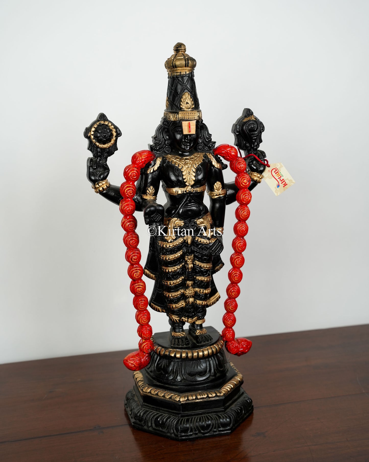 Wood Carved Tirupati Balaji (Kalyana Balaji) Idol | 24" | Handmade