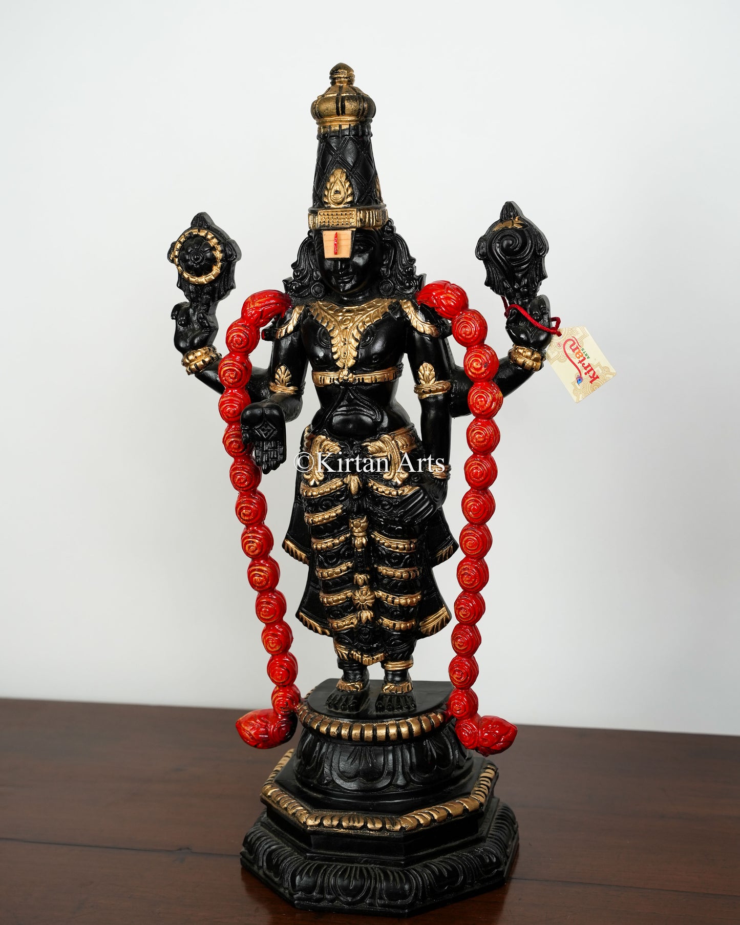 Wood Carved Tirupati Balaji (Kalyana Balaji) Idol | 24" | Handmade