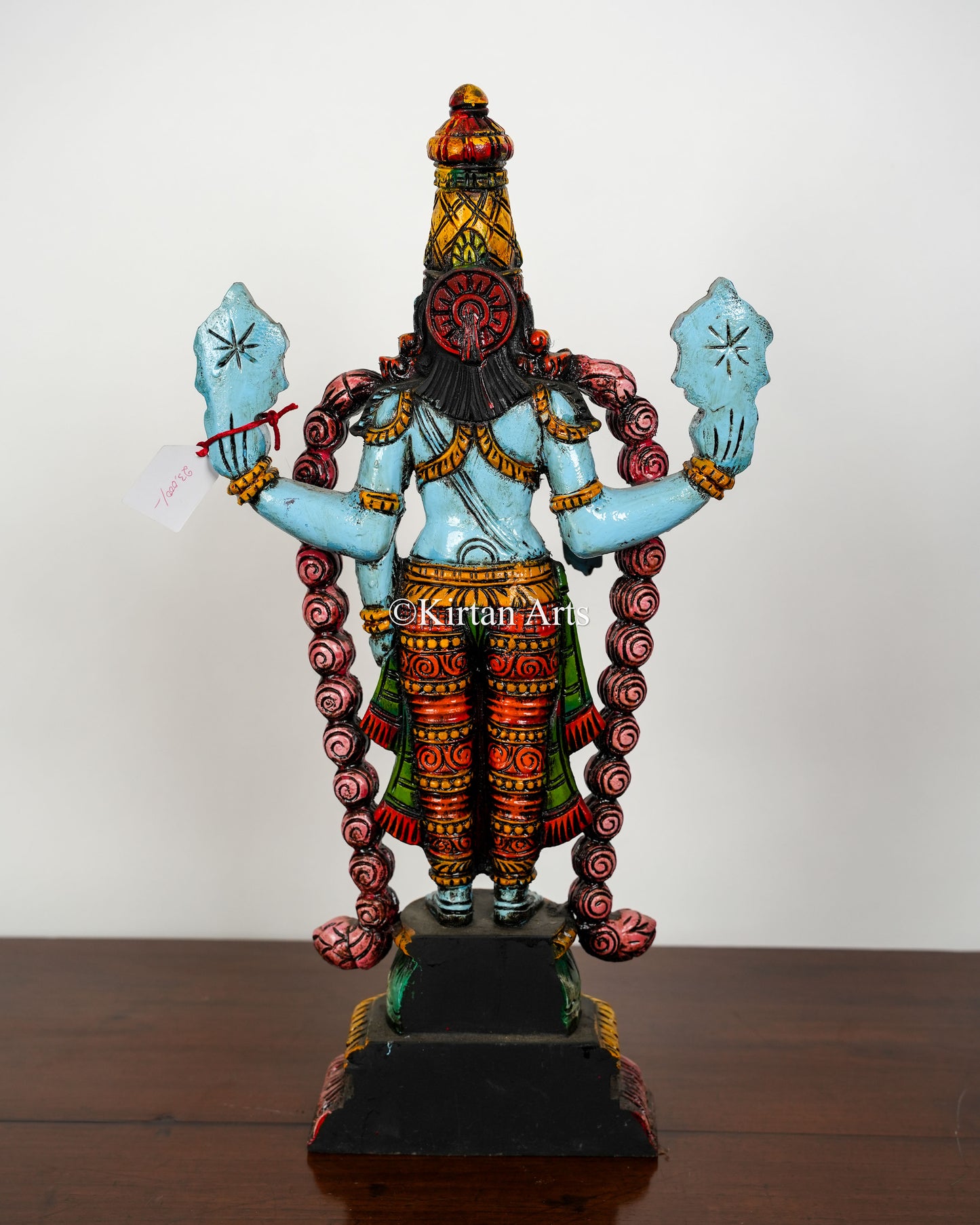 Wood Carved Tirupati Balaji (Kalyana Balaji) Idol | 24" | Distress Finish