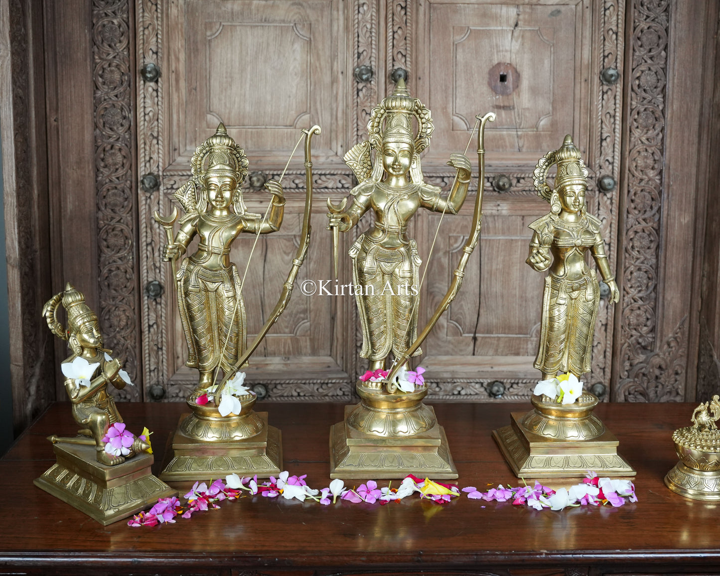 Brass Ram Darbar Set | Finely Sculpted | 26" (4Pc Set)