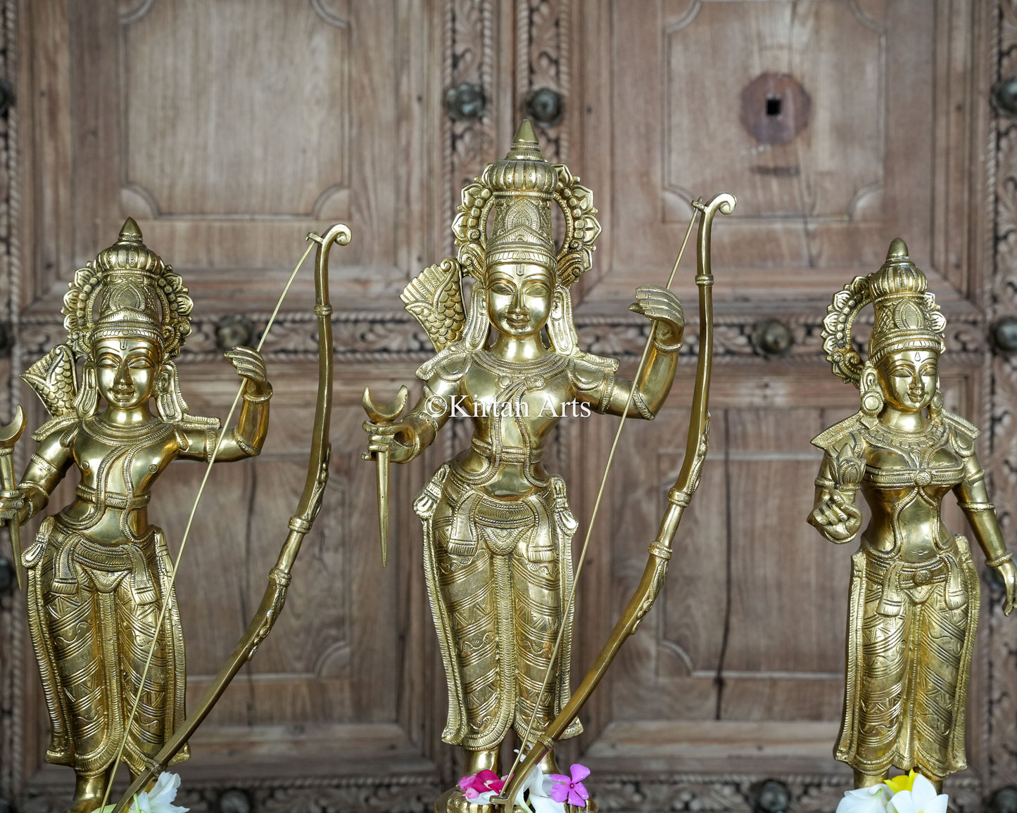 Brass Ram Darbar Set | Finely Sculpted | 26" (4Pc Set)