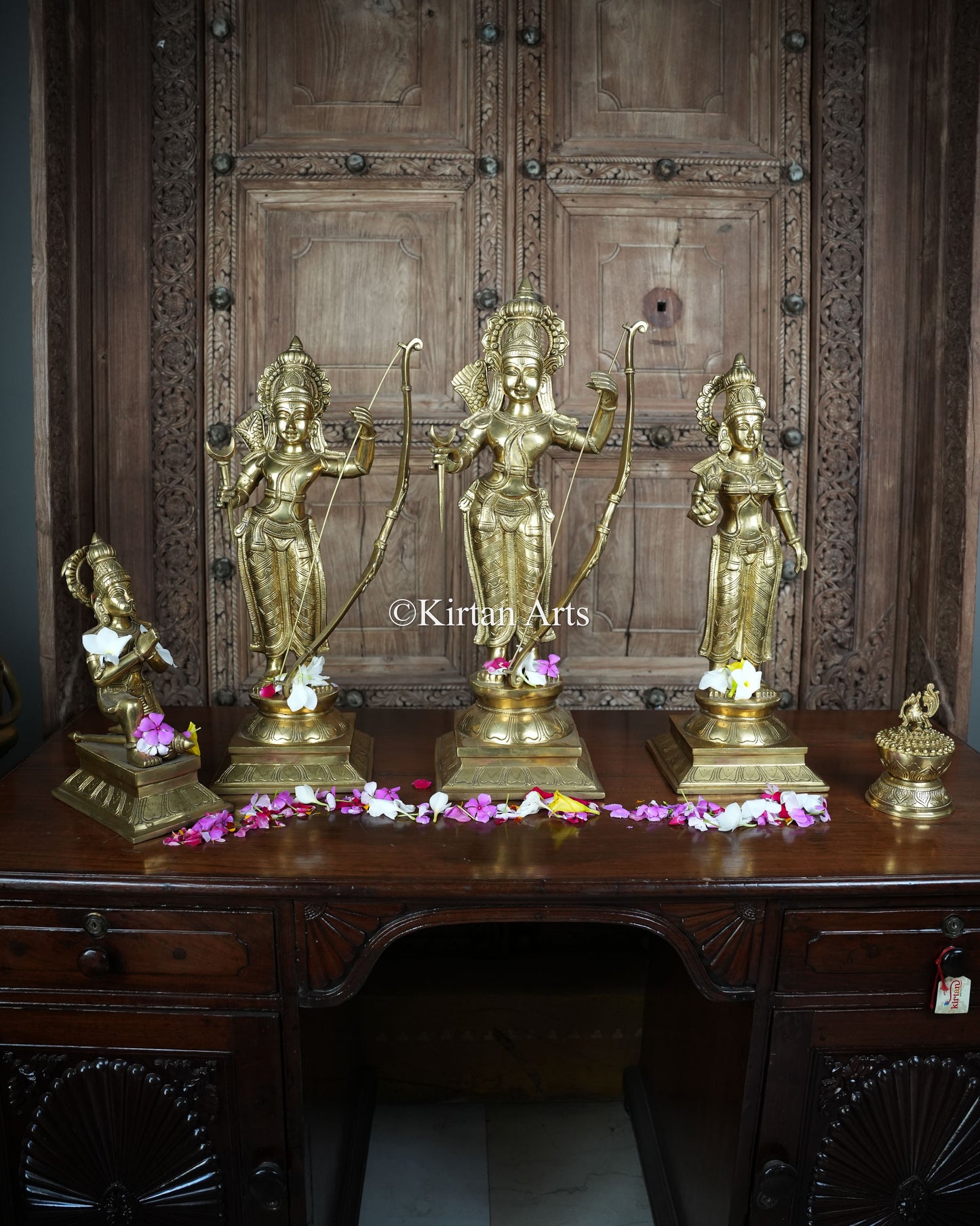 Brass Ram Darbar Set | Finely Sculpted | 26" (4Pc Set)