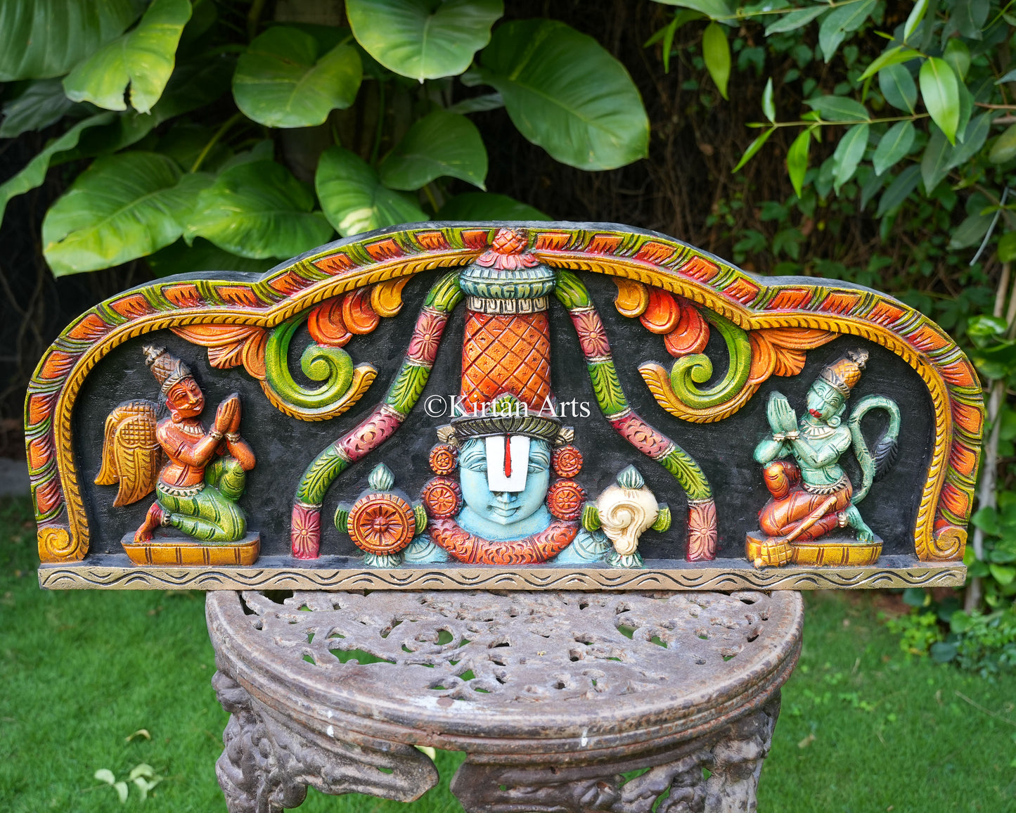 Hand-Carved Lord Venkateswara (Balaji) Wall Panel | 36"