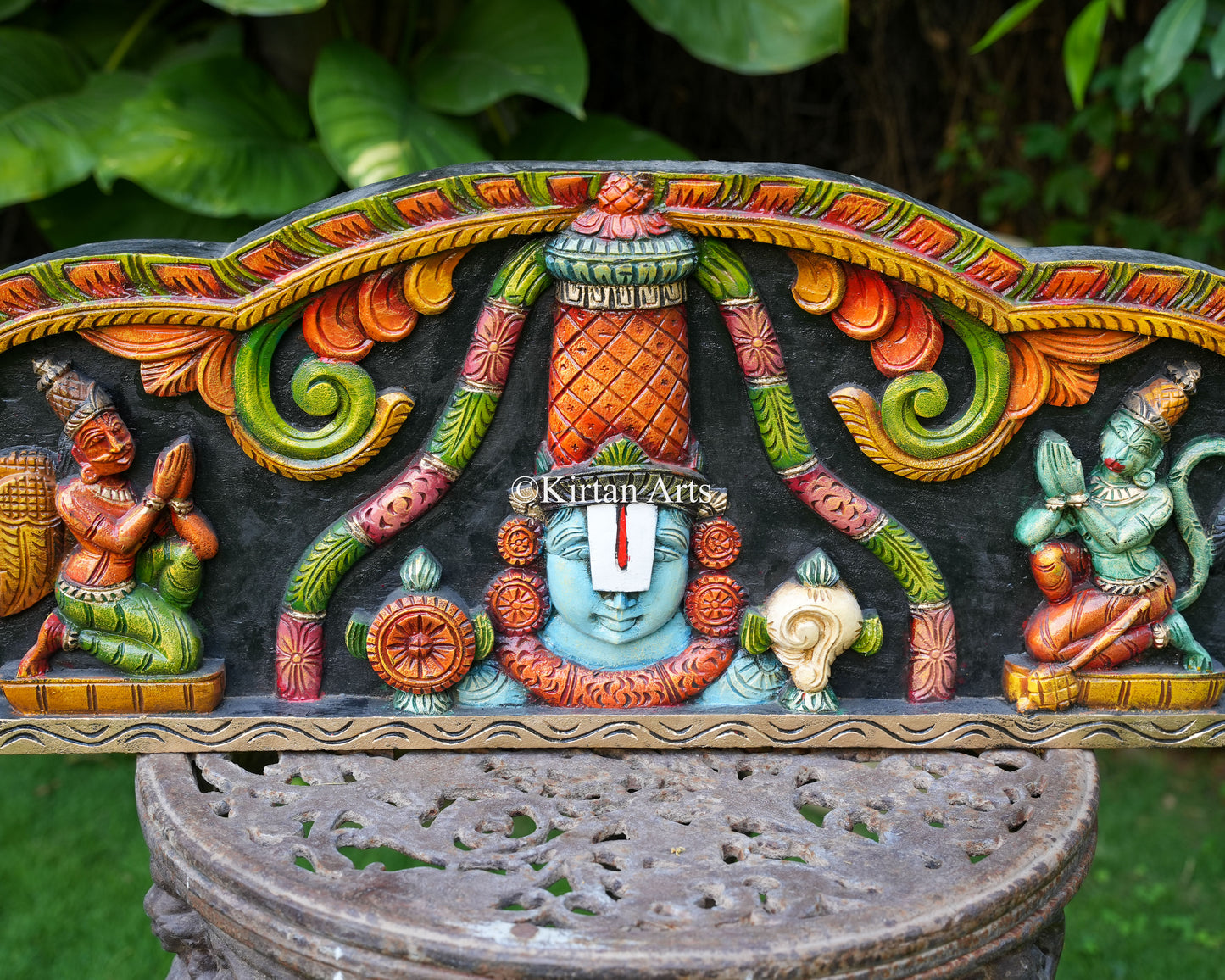 Hand-Carved Lord Venkateswara (Balaji) Wall Panel | 36"