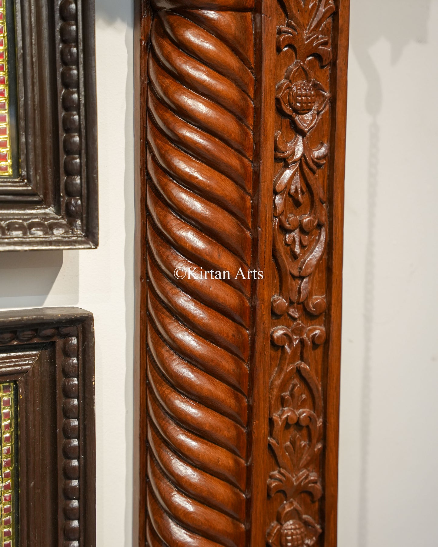 Teakwood Hand-Carved Wall Mandir | 84x60x13 Inches