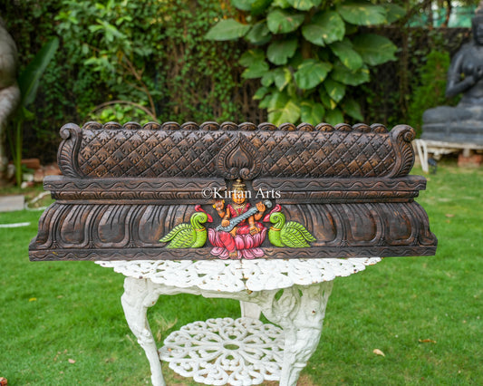 Hand-Carved Goddess Saraswati Gopuram Panel | 36"