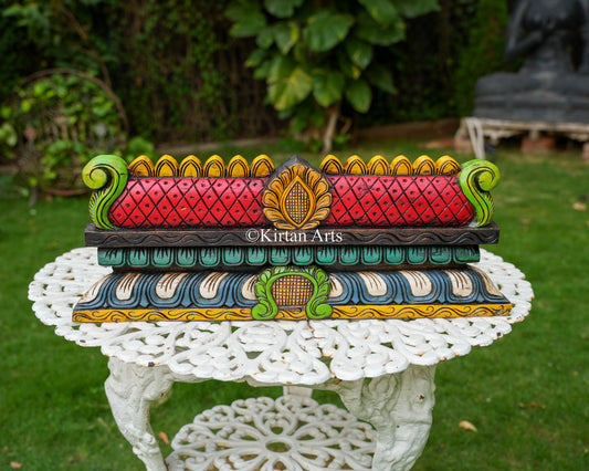 Hand-Carved Temple Gopuram Panel | 24" | Red