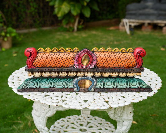 Hand-Carved Temple Gopuram Panel | 24" | Orange