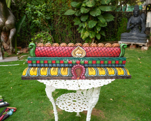 Hand-Carved Temple Gopuram Panel | 36" | Handpainted
