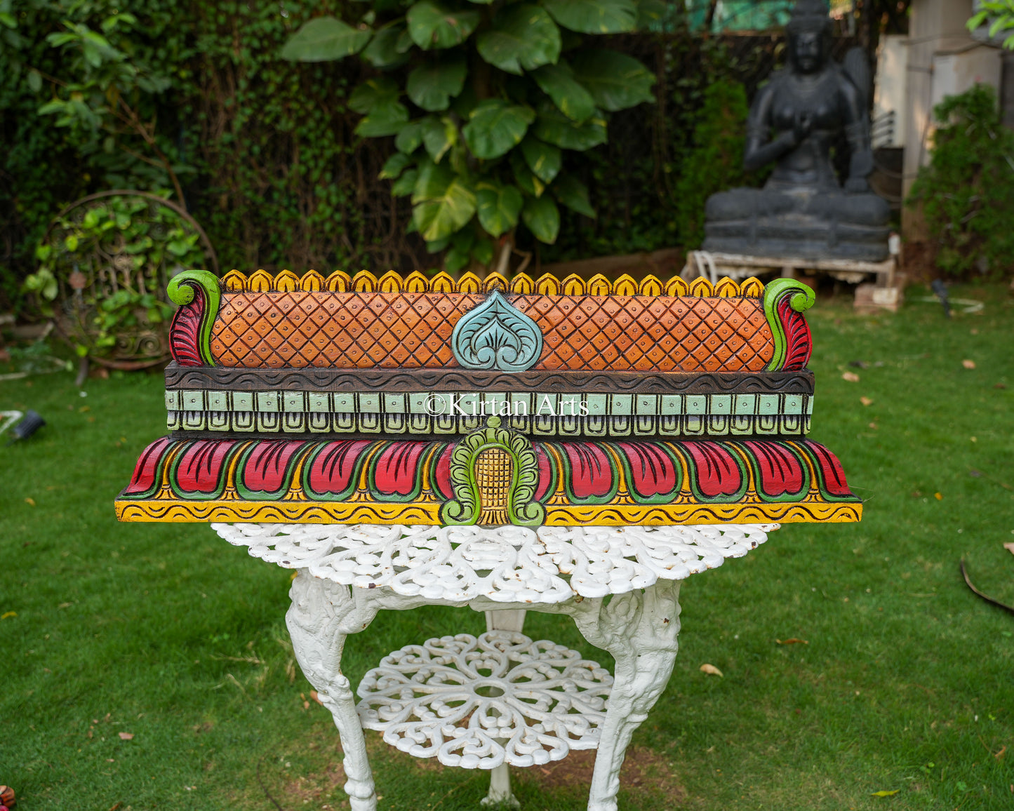 Hand-Carved Temple Gopuram Panel | 36" | Handpainted