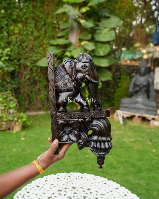 Hand-Carved Architectural Corbels Pair – Traditional Gaja (Elephant) Bracket | 18"