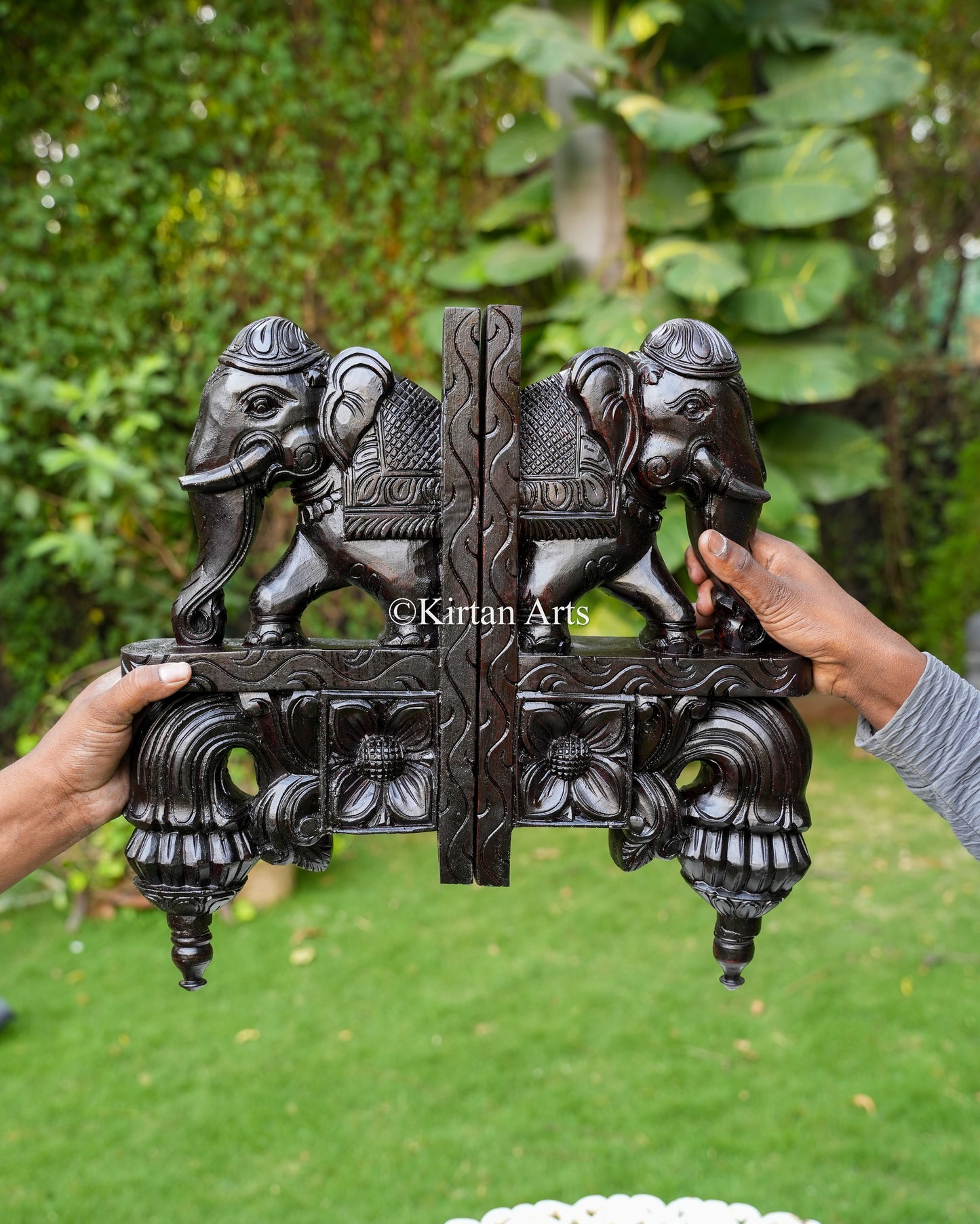 Hand-Carved Architectural Corbels Pair – Traditional Gaja (Elephant) Bracket | 18"