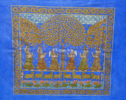 2ft x 2ft Deccan Antique Pichwai – Hand-Painted with Original Silver Leaf