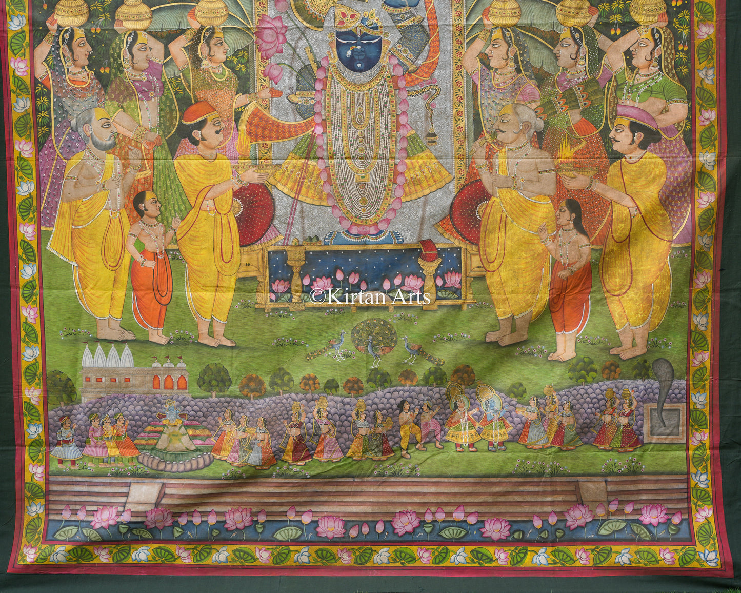 Grand Shrinathji Pichwai Painting | 7x6.5 ft | Antique Finish