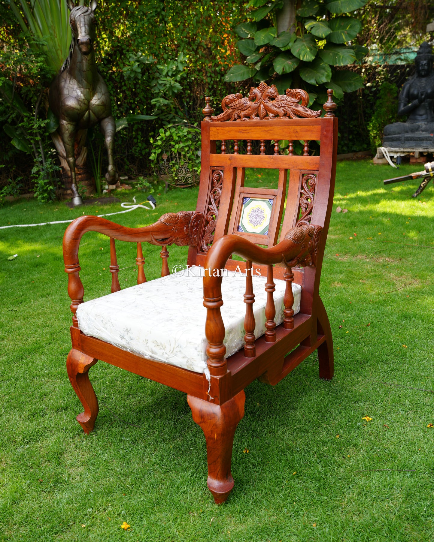 Chettinad Burmese Teakwood Sofa Set | Vintage Style
