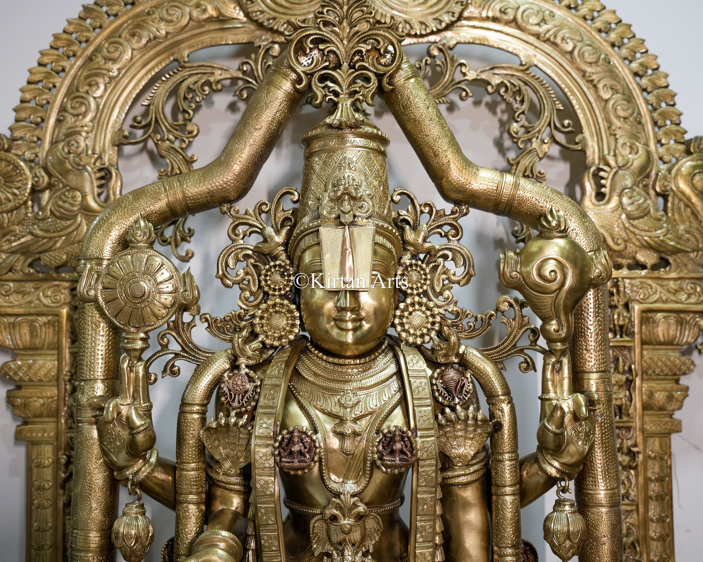 Grand Bronze Tirupati Balaji Venkateswara Sculpture with Prabhavali | 72" | 355kg