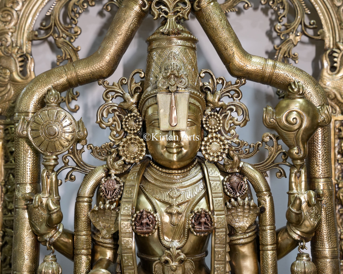 Grand Bronze Tirupati Balaji Venkateswara Sculpture with Prabhavali | 72" | 355kg