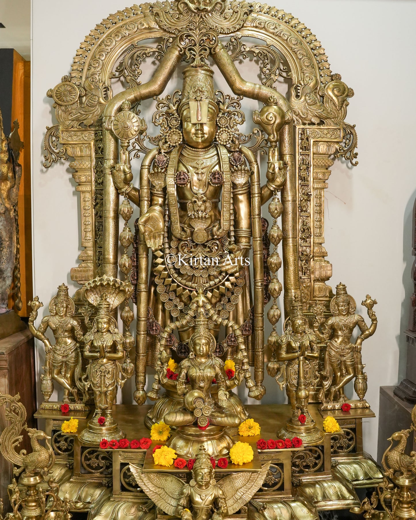 Grand Bronze Tirupati Balaji Venkateswara Sculpture with Prabhavali | 72" | 355kg