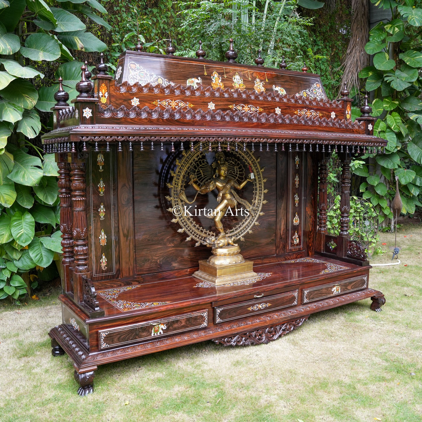 Grand Rosewood Pooja Mandir | 9 Ft | Customisable