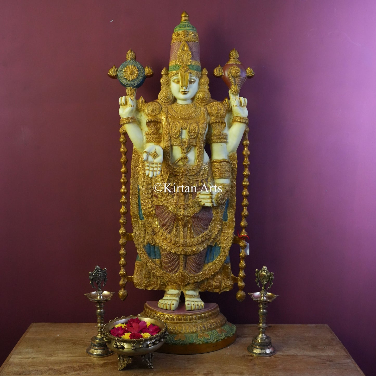Brass Tirupati Balaji Idol | Venkateswara Swamy | Vivid Colors | 48"