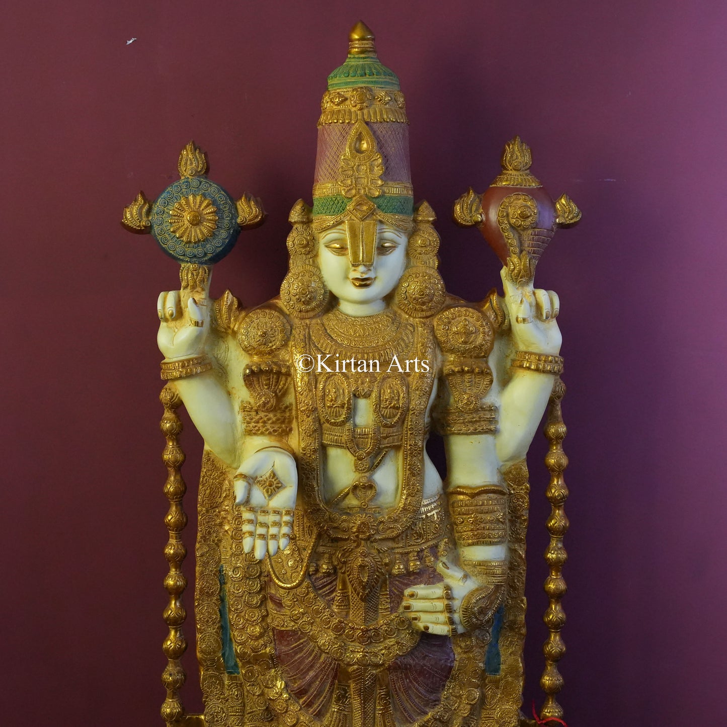 Brass Tirupati Balaji Idol | Venkateswara Swamy | Vivid Colors | 48"