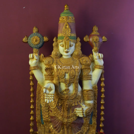 Brass Tirupati Balaji Idol | Venkateswara Swamy | Vivid Colors | 48"