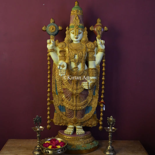 Brass Tirupati Balaji Idol | Venkateswara Swamy | Vivid Colors | 48"