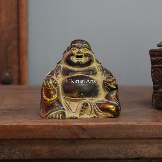 Brass Antique Bronze Laughing Buddha 4.5"