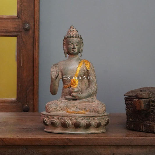 Verdigris Stone-Wash Brass Buddha