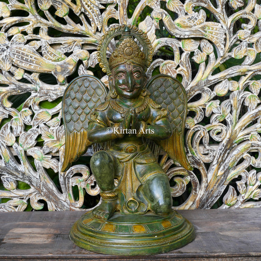 Large Brass Garuda | Antique Green Finish 28"