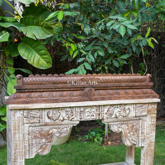 48" Hand-Carved\ Temple Gopuram Panel (Antique Finish)