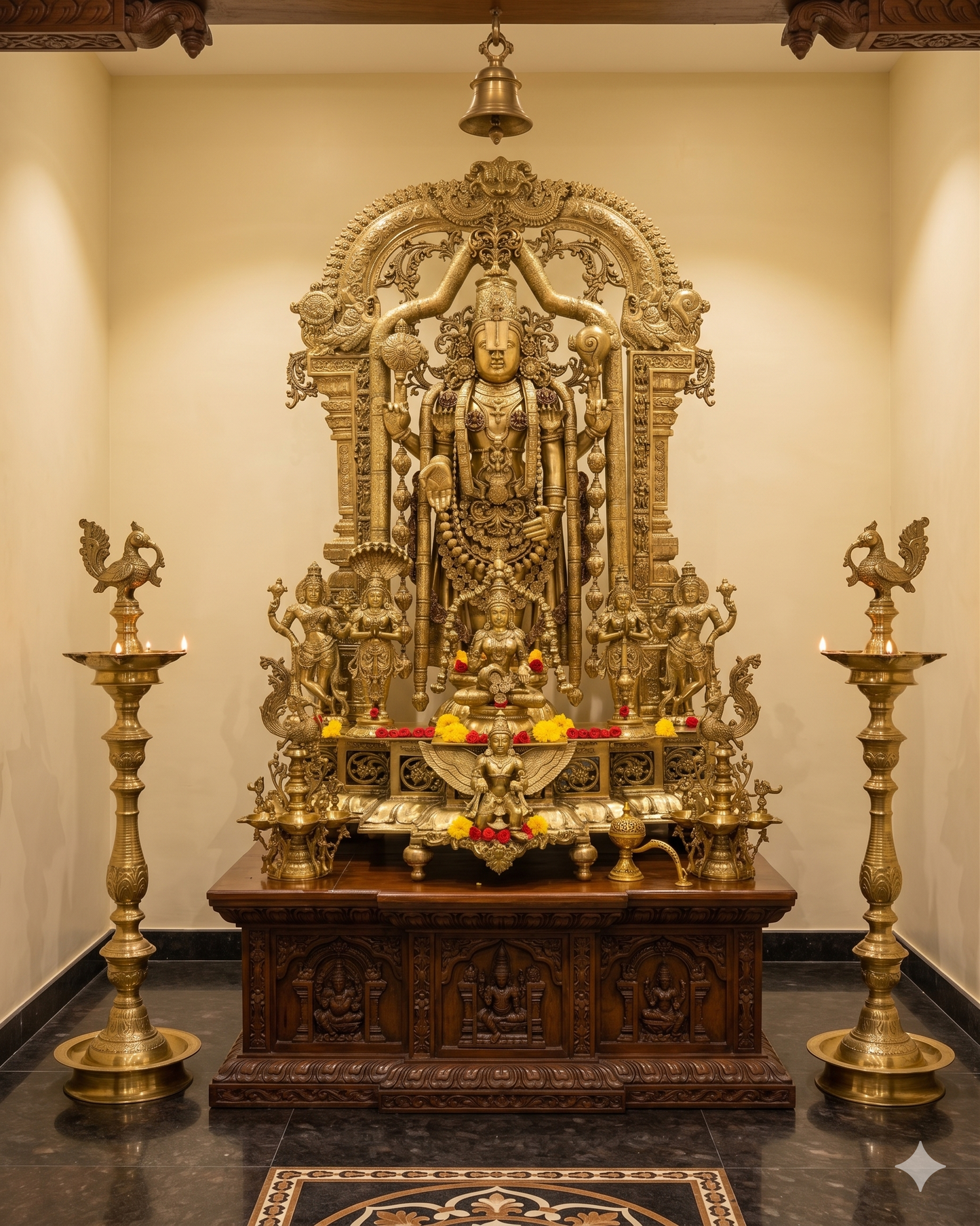 Grand Bronze Tirupati Balaji Venkateswara Sculpture with Prabhavali | 72" | 355kg