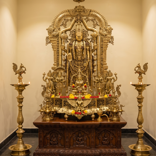 Grand Bronze Tirupati Balaji Venkateswara Sculpture with Prabhavali | 72" | 355kg